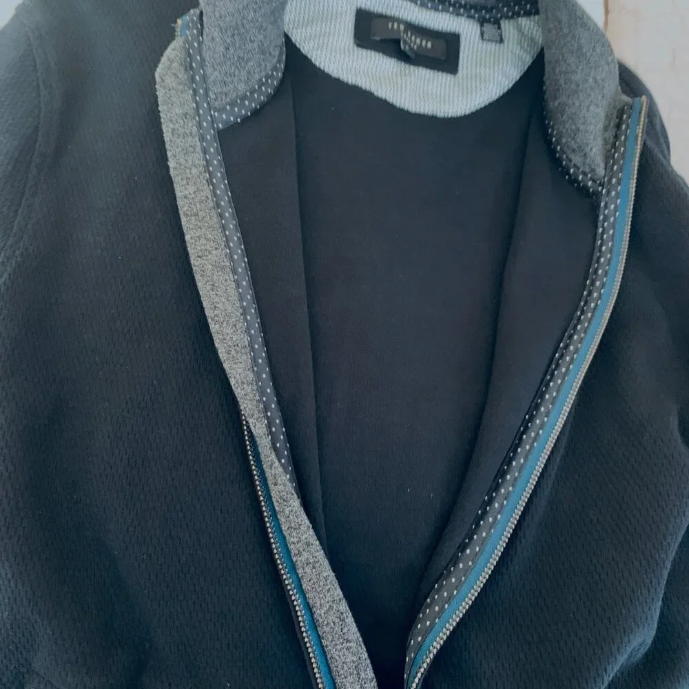 ZIP UP NAVY CARDIGAN Jacket MEN’s TED BAKER LONDON *Sz XL
